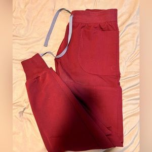 Maroon jogger scrub bottoms